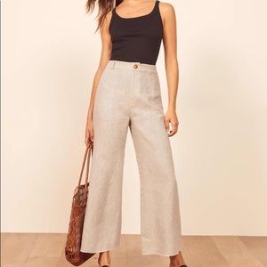 REFORMATION Beck Pant in Oatmeal